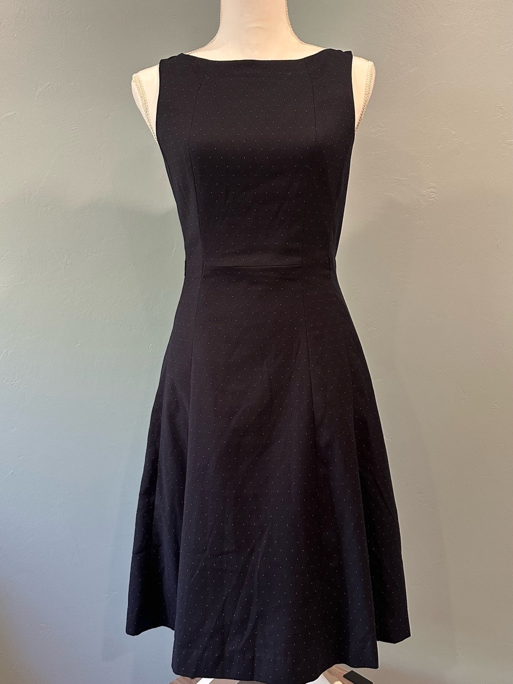 H&M Black Polka Dot Fit & Flare Dress Size 8